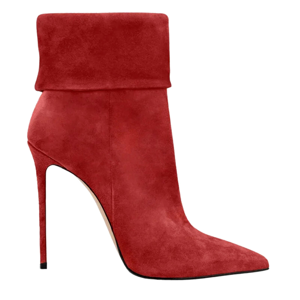 Step out in style with the trendy Red Suede Pointed Toe Stiletto Ankle Boots. Save up to 50% off at Drestiny now! Shop Drestiny now and get Free Shipping, and we'll pay your taxes!