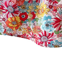 Thumbnail for Floral patterned fabric with colorful flowers on a white background