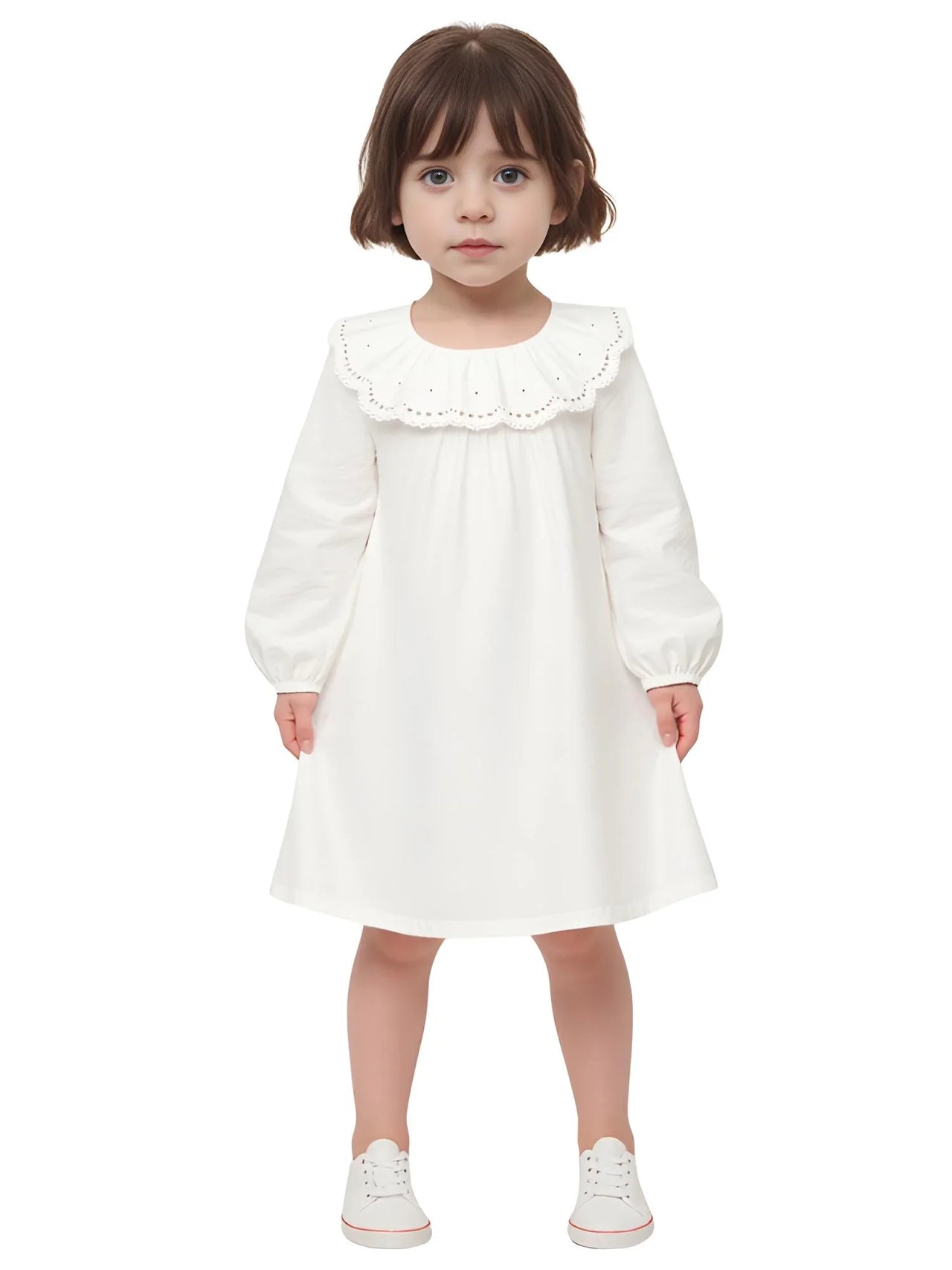 Sweet Girl's Long-Sleeve Vintage Dress Baby Girls Doll Collar Dress Children's Dress, Drestiny, Dresses, Midi Dresses, Long Sleeves, 2T, 3T, 4T, 5T, 6T, United States, USA, Canada, Australia, New Zealand, United Kingdom, UK, girls vintage dress, long sleeve girls dress, prairie dress for girls, girls cottagecore dress, girls floral dress long sleeve, vintage style dress girls, long sleeve girls frock, children's prairie dress, girls smocked dress long sleeve, brown, blue, red, white, shopdrestiny.com