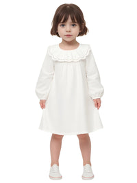 Thumbnail for Sweet Girl's Long-Sleeve Vintage Dress Baby Girls Doll Collar Dress Children's Dress, Drestiny, Dresses, Midi Dresses, Long Sleeves, 2T, 3T, 4T, 5T, 6T, United States, USA, Canada, Australia, New Zealand, United Kingdom, UK, girls vintage dress, long sleeve girls dress, prairie dress for girls, girls cottagecore dress, girls floral dress long sleeve, vintage style dress girls, long sleeve girls frock, children's prairie dress, girls smocked dress long sleeve, brown, blue, red, white, shopdrestiny.com