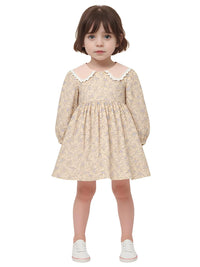 Thumbnail for Sweet Girl's Long-Sleeve Vintage Dress Baby Girls Doll Collar Dress Children's Dress, Drestiny, Dresses, Midi Dresses, Long Sleeves, 2T, 3T, 4T, 5T, 6T, United States, USA, Canada, Australia, New Zealand, United Kingdom, UK, girls vintage dress, long sleeve girls dress, prairie dress for girls, girls cottagecore dress, girls floral dress long sleeve, vintage style dress girls, long sleeve girls frock, children's prairie dress, girls smocked dress long sleeve, brown, blue, red, white, shopdrestiny.com