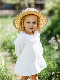 Thumbnail for Sweet Girl's Long-Sleeve Vintage Dress Baby Girls Doll Collar Dress Children's Dress, Drestiny, Dresses, Midi Dresses, Long Sleeves, 2T, 3T, 4T, 5T, 6T, United States, USA, Canada, Australia, New Zealand, United Kingdom, UK, girls vintage dress, long sleeve girls dress, prairie dress for girls, girls cottagecore dress, girls floral dress long sleeve, vintage style dress girls, long sleeve girls frock, children's prairie dress, girls smocked dress long sleeve, brown, blue, red, white, shopdrestiny.com