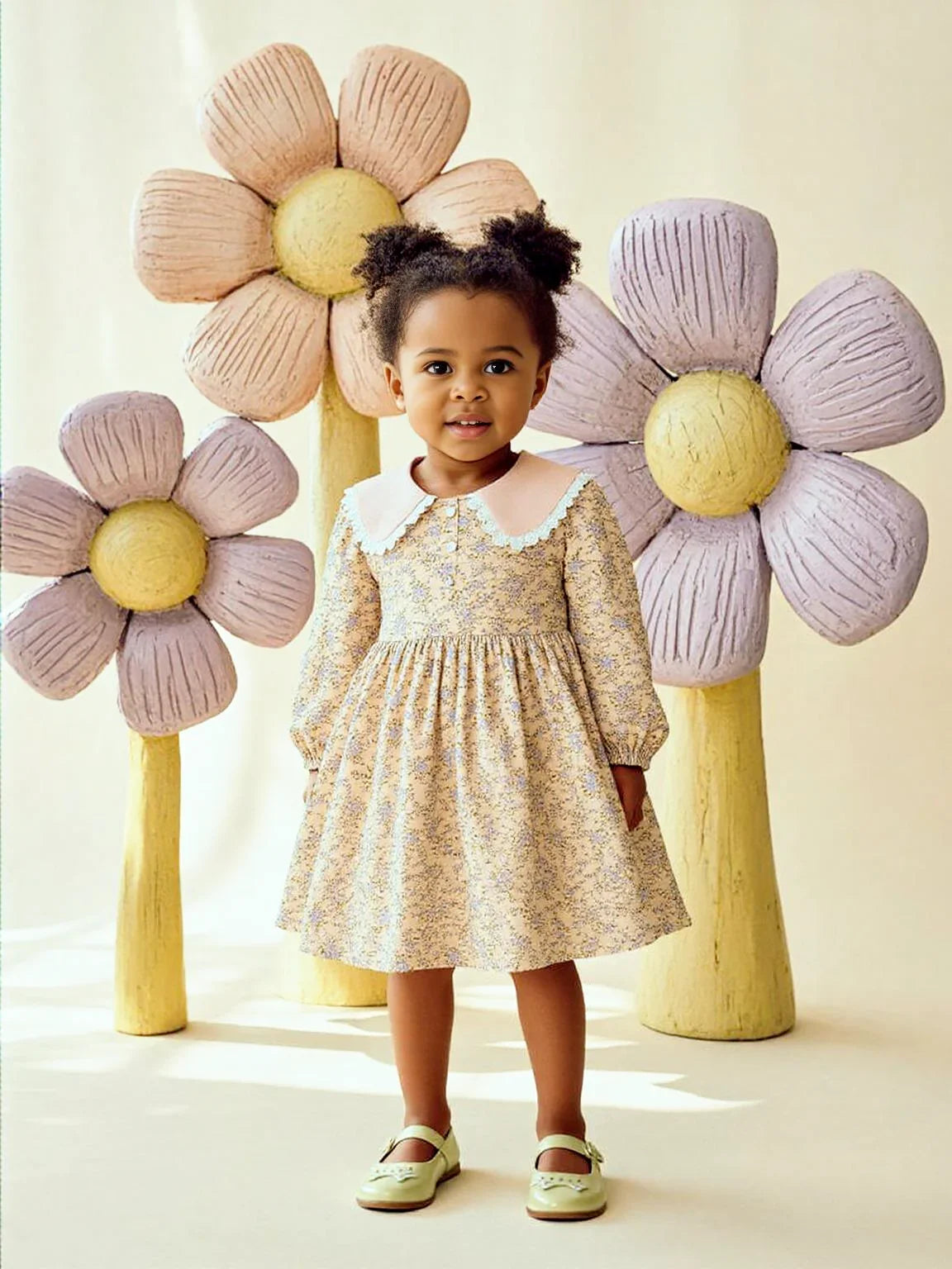 Sweet Girl's Long-Sleeve Vintage Dress Baby Girls Doll Collar Dress Children's Dress, Drestiny, Dresses, Midi Dresses, Long Sleeves, 2T, 3T, 4T, 5T, 6T, United States, USA, Canada, Australia, New Zealand, United Kingdom, UK, girls vintage dress, long sleeve girls dress, prairie dress for girls, girls cottagecore dress, girls floral dress long sleeve, vintage style dress girls, long sleeve girls frock, children's prairie dress, girls smocked dress long sleeve, brown, blue, red, white, shopdrestiny.com