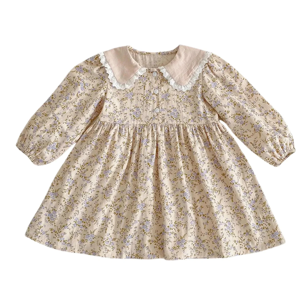 Sweet Girl's Long-Sleeve Vintage Dress Baby Girls Doll Collar Dress Children's Dress, Drestiny, Dresses, Midi Dresses, Long Sleeves, 2T, 3T, 4T, 5T, 6T, United States, USA, Canada, Australia, New Zealand, United Kingdom, UK, girls vintage dress, long sleeve girls dress, prairie dress for girls, girls cottagecore dress, girls floral dress long sleeve, vintage style dress girls, long sleeve girls frock, children's prairie dress, girls smocked dress long sleeve, brown, blue, red, white, shopdrestiny.com