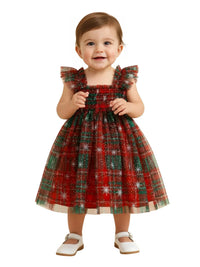 Thumbnail for Toddler Christmas Tutu Dress Baby Girl Sleeveless Layered Tulle Dress Little Girl Princess Dresses Christmas Outfit Size 6M-4Y