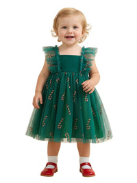 Thumbnail for Toddler Christmas Tutu Dress Baby Girl Sleeveless Layered Tulle Dress Little Girl Princess Dresses Christmas Outfit Size 6M-4Y