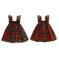 Thumbnail for Toddler Christmas Tutu Dress Baby Girl Sleeveless Layered Tulle Dress Little Girl Princess Dresses Christmas Outfit Size 6M-4Y