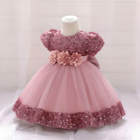 Thumbnail for Toddler Girls 1st Birthday Dress Bow Cute Baby Baptism Gown Kids Wedding Party Elegant Princess Christmas Dress -, Dress , Drestiny , 0M, 12M, 24M, 2T, 3T, 6M, Avocado Green, Black, Brown, Champagne, Dark Green, Dark Pink, Dark Red, Dresses, Girls, Gold, Green, Grey, Ivory, Light Green, Mini Dresses, Mint Green, Pink, Purple, Red, Short Sleeves, Yellow , Drestiny , www.shopdrestiny.com