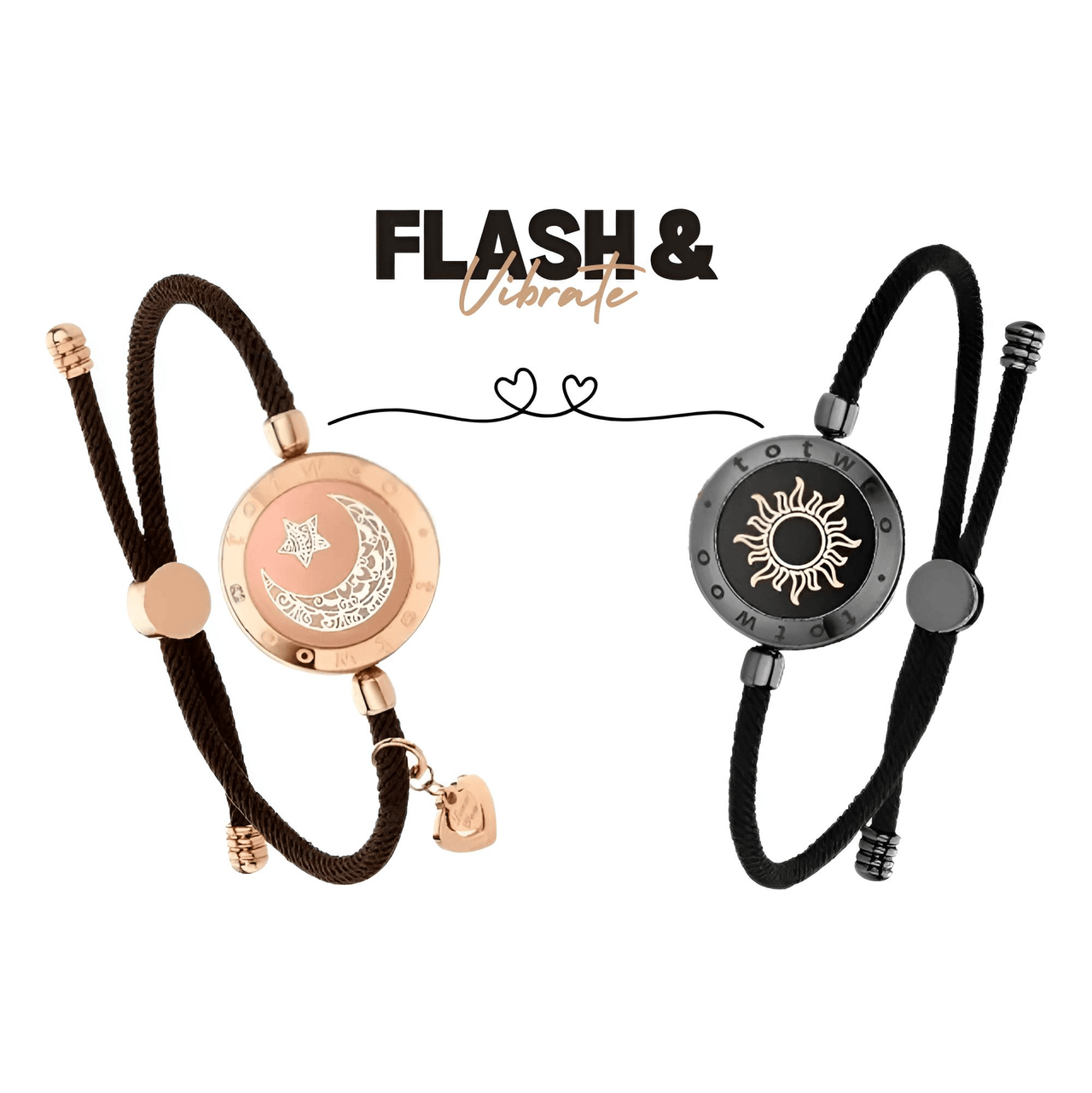 Touch Light Up & Vibrate Long Distance Love Bracelets For Couples Long Distance Relationship Gifts Smart Sun & Moon Love Bracelets, Drestiny, Gifts, Long Distance Relationships, Drestiny, Bracelets, Sets, Couple Bracelets, United States, Australia, United Kingdom, Black, Gold, Silver, shopdrestiny.com