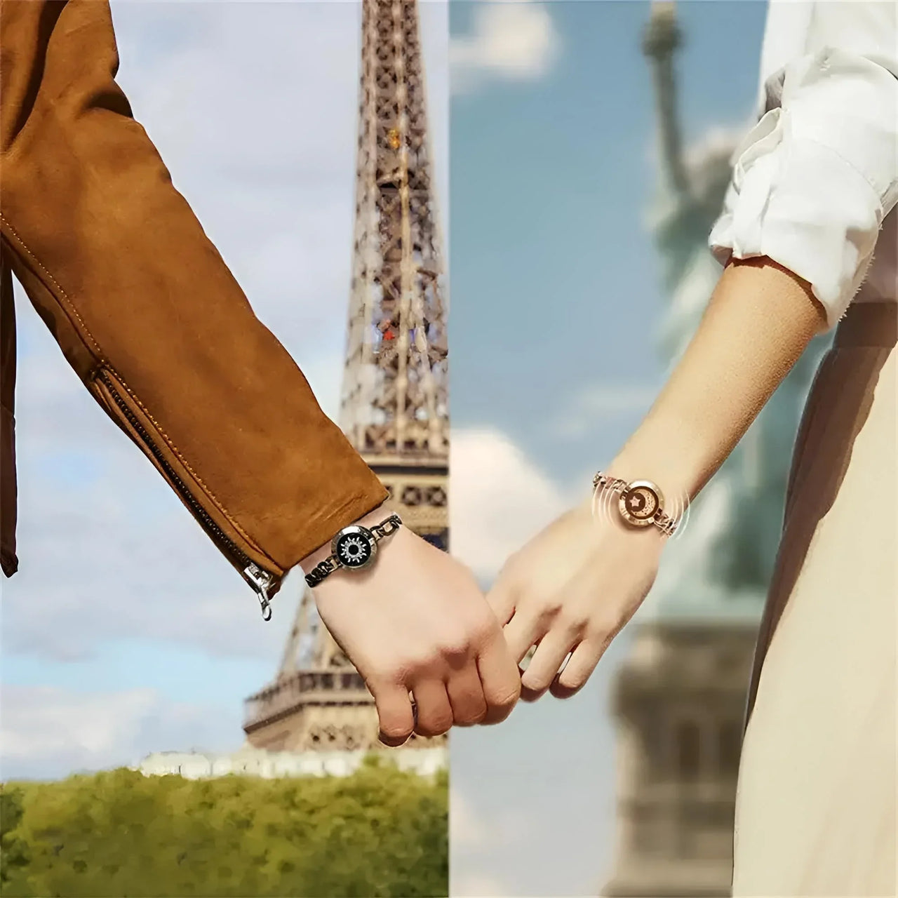Touch Light Up & Vibrate Long Distance Love Bracelets For Couples Long Distance Relationship Gifts Smart Sun & Moon Love Bracelets, Drestiny, Gifts, Long Distance Relationships, Drestiny, Bracelets, Sets, Couple Bracelets, United States, Australia, United Kingdom, Black, Gold, Silver, shopdrestiny.com