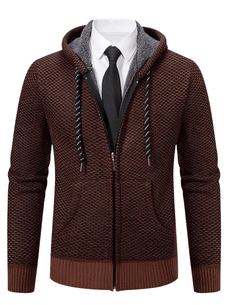 Trendy Knit Brown Cardigan Sweater Coats For Men