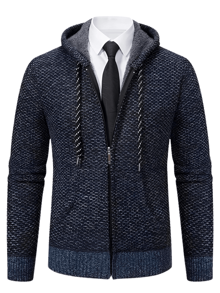 Trendy Knit Blue Cardigan Sweater Coats For Men