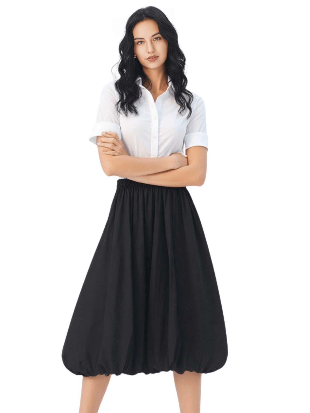 Trendy Fashion Solid Color A-line Skirt Women's Mid-Length High Waist Skirts -, Skirts , Drestiny , Australia, Black, FR, Green, Grey, Khaki, Light Purple, New Zealand, Skirts, United Kingdom, United States, White , Drestiny , www.shopdrestiny.com