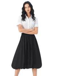 Thumbnail for Trendy Fashion Solid Color A-line Skirt Women's Mid-Length High Waist Skirts -, Skirts , Drestiny , Australia, Black, FR, Green, Grey, Khaki, Light Purple, New Zealand, Skirts, United Kingdom, United States, White , Drestiny , www.shopdrestiny.com