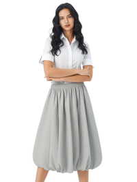 Thumbnail for Trendy Fashion Solid Color A-line Skirt Women's Mid-Length High Waist Skirts -, Skirts , Drestiny , Australia, Black, FR, Green, Grey, Khaki, Light Purple, New Zealand, Skirts, United Kingdom, United States, White , Drestiny , www.shopdrestiny.com