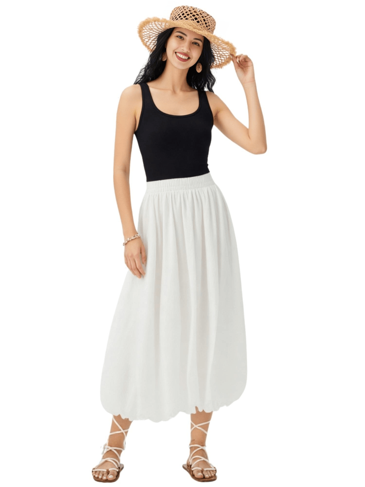 Trendy Fashion Solid Color A-line Skirt Women's Mid-Length High Waist Skirts -, Skirts , Drestiny , Australia, Black, FR, Green, Grey, Khaki, Light Purple, New Zealand, Skirts, United Kingdom, United States, White , Drestiny , www.shopdrestiny.com
