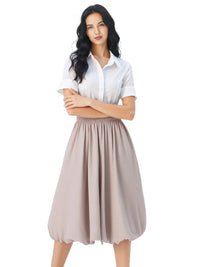 Thumbnail for Trendy Fashion Solid Color A-line Skirt Women's Mid-Length High Waist Skirts -, Skirts , Drestiny , Australia, Black, FR, Green, Grey, Khaki, Light Purple, New Zealand, Skirts, United Kingdom, United States, White , Drestiny , www.shopdrestiny.com