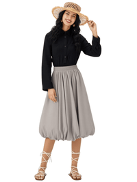Thumbnail for Trendy Fashion Solid Color A-line Skirt Women's Mid-Length High Waist Skirts -, Skirts , Drestiny , Australia, Black, FR, Green, Grey, Khaki, Light Purple, New Zealand, Skirts, United Kingdom, United States, White , Drestiny , www.shopdrestiny.com