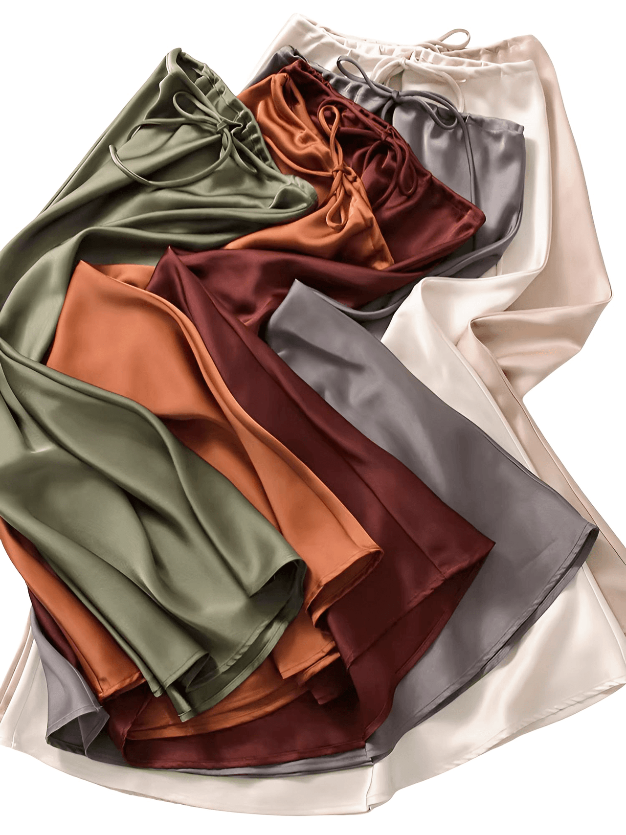Trendy High Waist A Line Long Satin Skirts For Women -, Skirts, Drestiny, Australia, Brown, Chocolate, Grey, Black, Beige, Dark Green, Army Green, Navy Blue, Blue Grey, Wine Red, Champagne, FR, Grey, L, M, New Zealand, S, Skirts, United Kingdom, United States, XL, Drestiny, long satin skirt, satin maxi skirt, silk satin skirt, satin slip skirt maxi, black satin maxi skirt, www.shopdrestiny.com