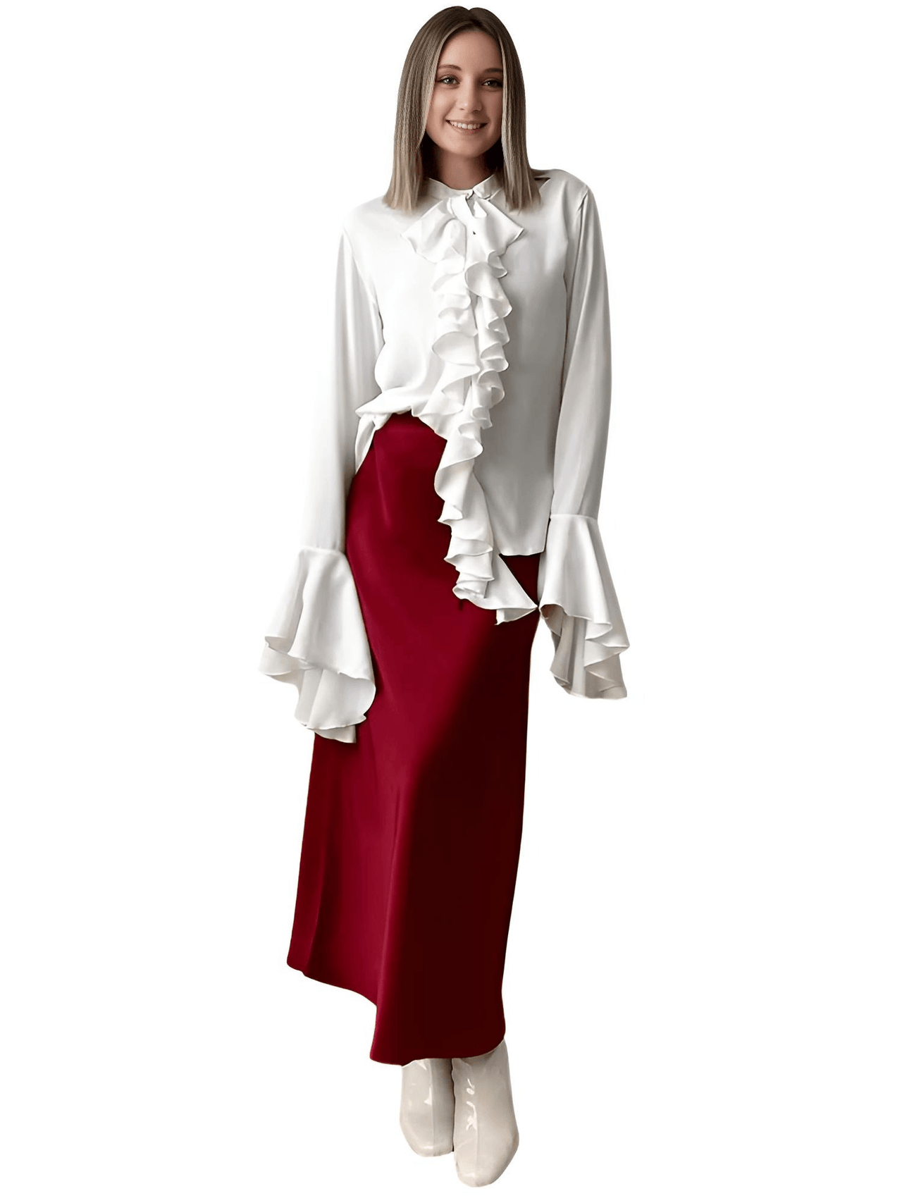 Trendy High Waist A Line Long Satin Skirts For Women -, Skirts, Drestiny, Australia, Brown, Chocolate, Grey, Black, Beige, Dark Green, Army Green, Navy Blue, Blue Grey, Wine Red, Champagne, FR, Grey, L, M, New Zealand, S, Skirts, United Kingdom, United States, XL, Drestiny, long satin skirt, satin maxi skirt, silk satin skirt, satin slip skirt maxi, red satin maxi skirt, www.shopdrestiny.com