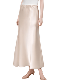 Thumbnail for Trendy High Waist A Line Long Satin Skirts For Women -, Skirts, Drestiny, Australia, Brown, Chocolate, Grey, Black, Beige, Dark Green, Army Green, Navy Blue, Blue Grey, Wine Red, Champagne, FR, Grey, L, M, New Zealand, S, Skirts, United Kingdom, United States, XL, Drestiny, long satin skirt, satin maxi skirt, silk satin skirt, satin slip skirt maxi, champagne satin maxi skirt, www.shopdrestiny.com