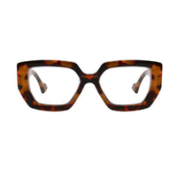 Thumbnail for Leopard print cat-eye glasses on a white background