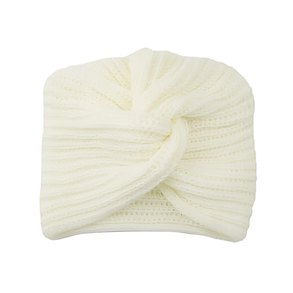 Twisted Knit Bohemian White Turban Hat