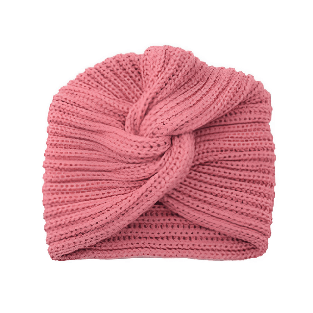 Twisted Knit Bohemian Pink Turban Hat