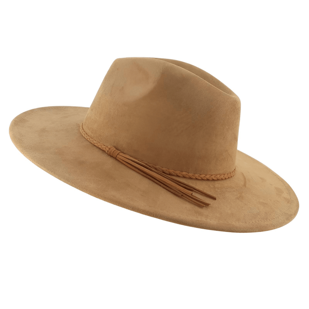 Unisex Light Brown Suede Wide Brim Fedora: Shop Drestiny for this stylish hat! Enjoy free shipping and let us cover the tax. Wide Brim Hats up to 50% off!