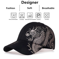 Thumbnail for Unisex Golden Dragon Print Baseball Caps -, Hats , Drestiny , Australia, Beige, Black, Canada, Hats, New Zealand, United Kingdom, United States, White , Drestiny , www.shopdrestiny.com