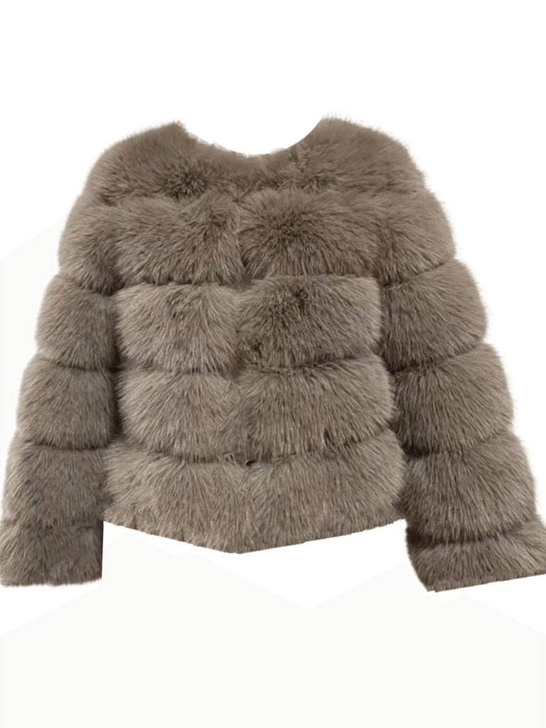 High Quality Faux Fox Camel Colored Fur Coats For Women - High Winter Fashion!