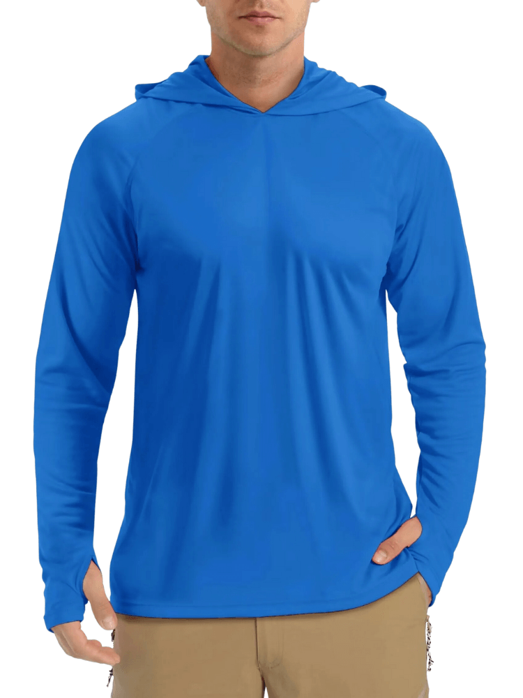Men's Blue Athletic Hoodies Long Sleeves