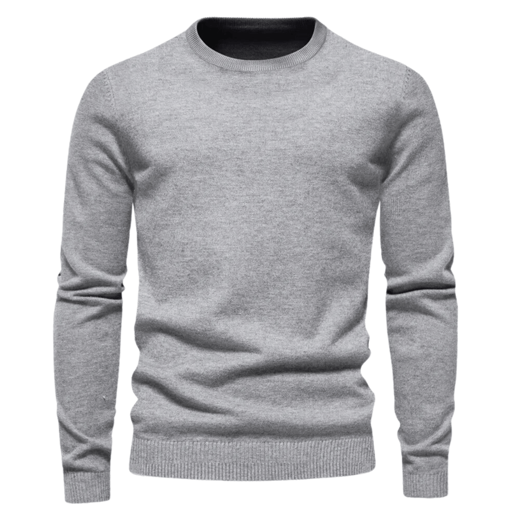 Light Grey Casual Pullover Sweaters For Men
