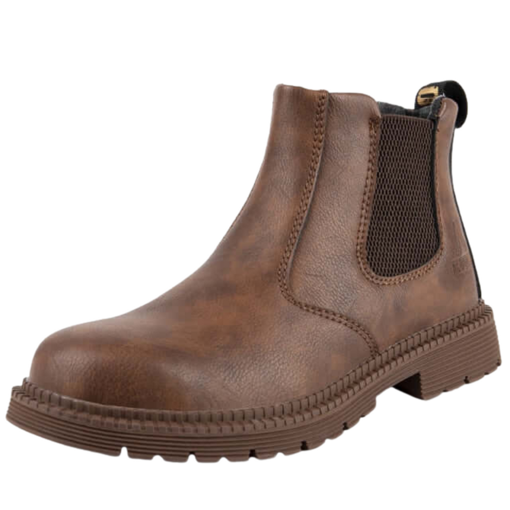 Men's Brown Leather Work Boots - Indestructible!