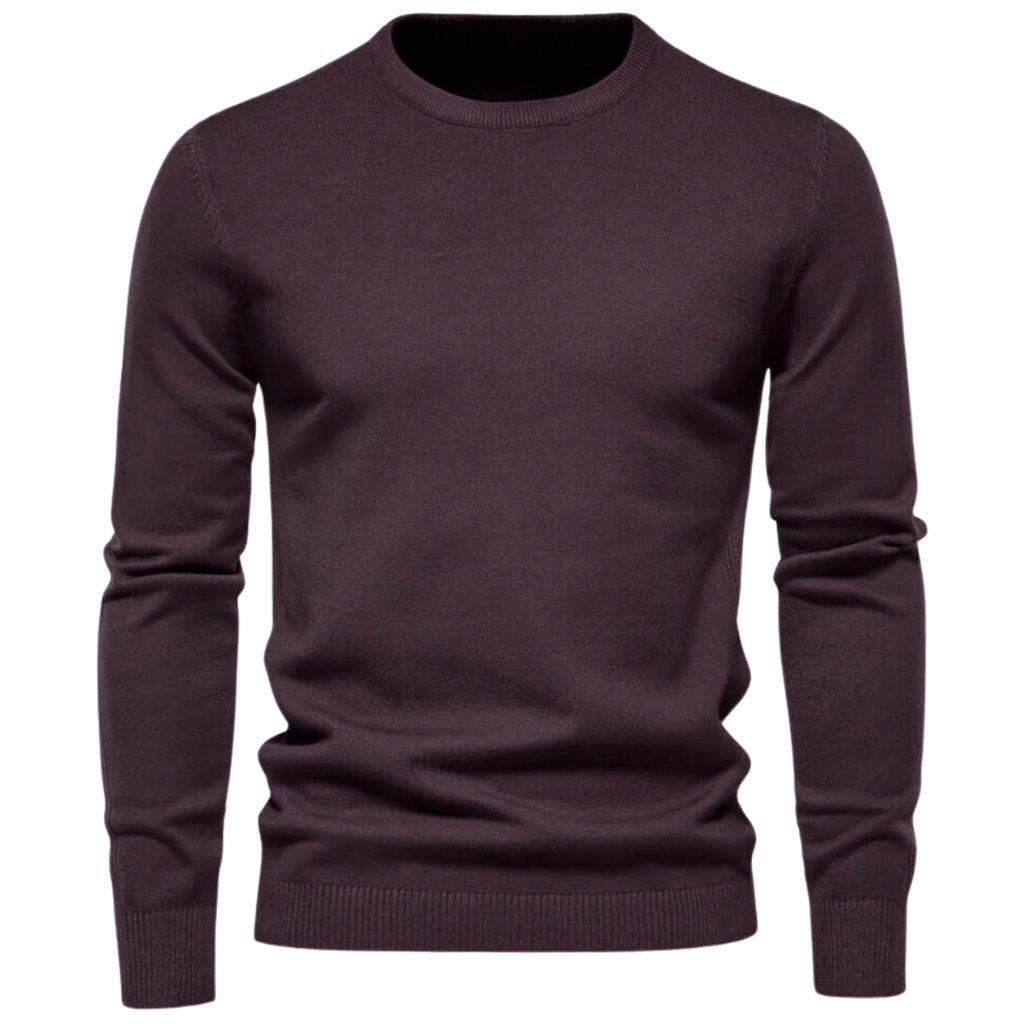 Black Red O-Neck Pullover Sweater For Men