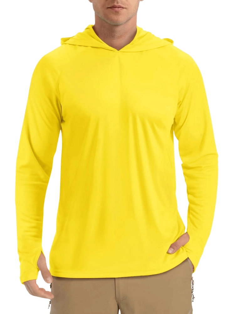 Men's Yellow Athletic Hoodies Long Sleeves