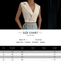Thumbnail for Versatile Sleeveless Collared Crop Top - Button Front Linen Look Vest, Drestiny, Sleeveless, Tank Tops, Crop Tops, Casual Shirts, S, M, L, XL, Khaki, United States, USA, Canada, Australia, New Zealand, United Kingdom, UK, sleeveless blazer top, crop top vest, collared crop shirt, summer crop top, sleeveless waistcoat top, linen look crop vest, collared sleeveless top, button front crop blouse, smart casual crop top, shopdrestiny.com