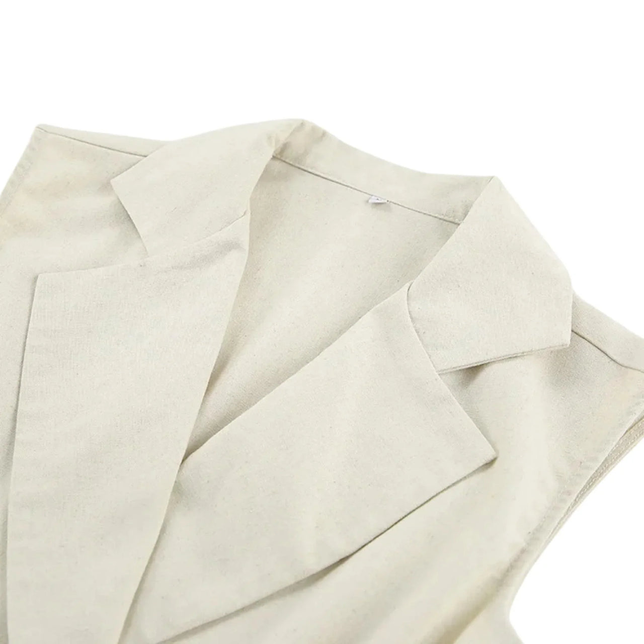 Versatile Sleeveless Collared Crop Top - Button Front Linen Look Vest, Drestiny, Sleeveless, Tank Tops, Crop Tops, Casual Shirts, S, M, L, XL, Khaki, United States, USA, Canada, Australia, New Zealand, United Kingdom, UK, sleeveless blazer top, crop top vest, collared crop shirt, summer crop top, sleeveless waistcoat top, linen look crop vest, collared sleeveless top, button front crop blouse, smart casual crop top, shopdrestiny.com