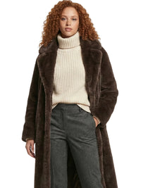 Thumbnail for Vintage Brown Women's Faux Mink Coat X-Long Luxury Faux Fur Coats