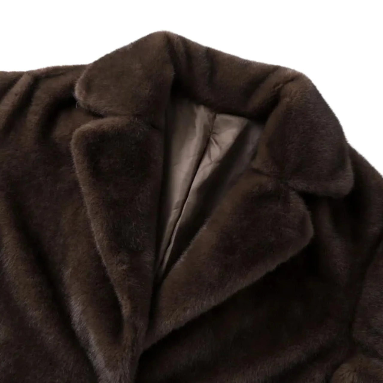 Vintage Brown Women's Faux Mink Coat X-Long Luxury Faux Fur Coats