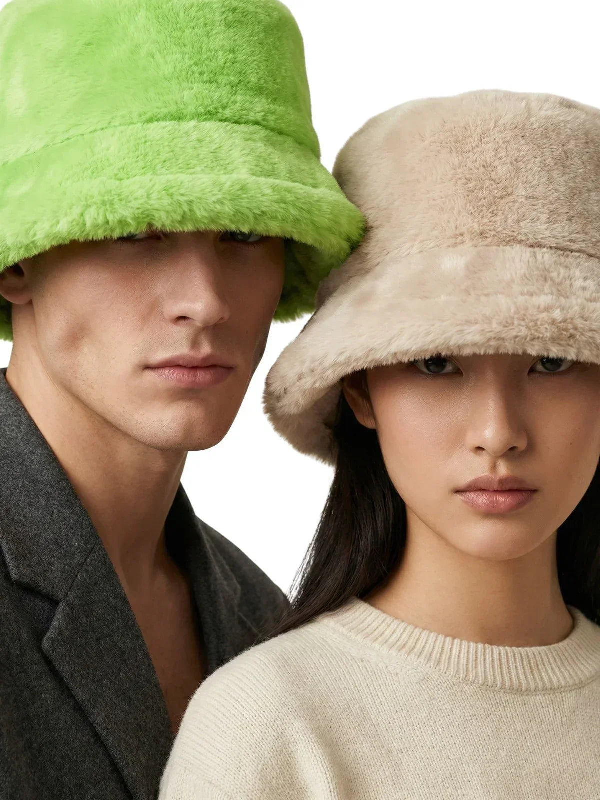 Warm Faux Fur Fluffy Bucket Hats Imitation Rabbit Fur Trendy Hats - 24 Colors!