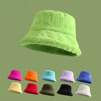 Thumbnail for Warm Faux Fur Fluffy Bucket Hats Imitation Rabbit Fur Trendy Hats - 24 Colors!