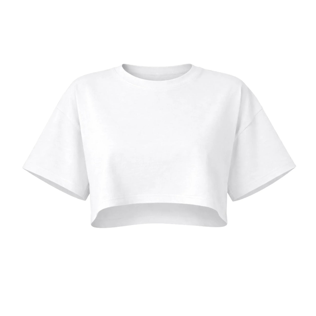 White crop top on a white background