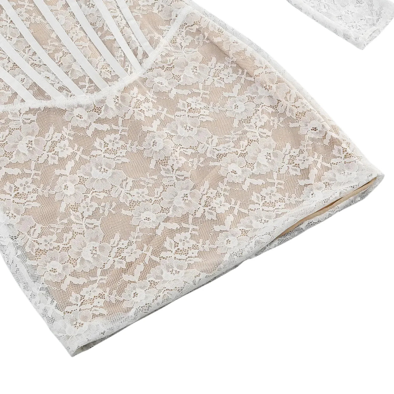 White Lace Corset Mini Dress Sexy Bodycon - Now in Maxi Length Too!