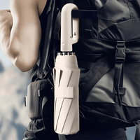 Thumbnail for Windproof Automatic Folding Umbrella Strong 105CM Reinforced Large Buckle Handle Wind/Water/Sun Resistant, Drestiny, United States, USA, Canada, Australia, New Zealand, United Kingdom, UK, Haze Blue, Sycamore Beige, Misty Grey, Forest Green, Black, automatic umbrella, auto open umbrella, windproof automatic umbrella, travel umbrella automatic, folding automatic umbrella, best automatic umbrella, shopdrestiny.com