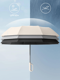 Thumbnail for Windproof Automatic Folding Umbrella Strong 105CM Reinforced Large Buckle Handle Wind/Water/Sun Resistant, Drestiny, United States, USA, Canada, Australia, New Zealand, United Kingdom, UK, Haze Blue, Sycamore Beige, Misty Grey, Forest Green, Black, automatic umbrella, auto open umbrella, windproof automatic umbrella, travel umbrella automatic, folding automatic umbrella, best automatic umbrella, shopdrestiny.com