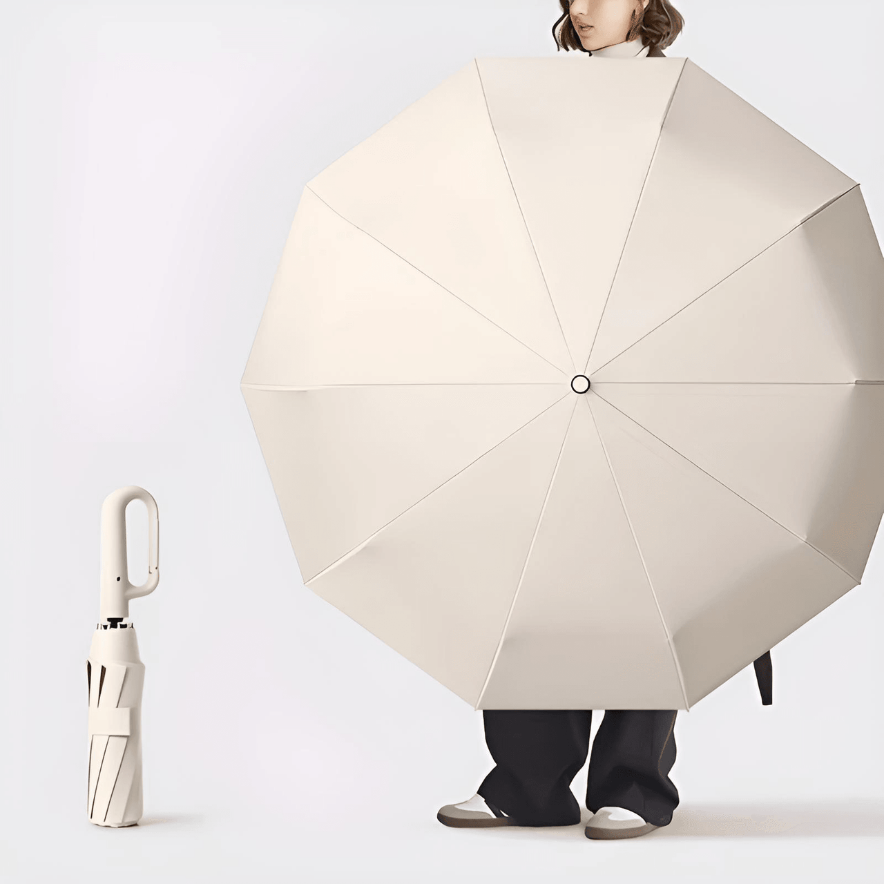 Windproof Automatic Folding Umbrella Strong 105CM Reinforced Large Buckle Handle Wind/Water/Sun Resistant, Drestiny, United States, USA, Canada, Australia, New Zealand, United Kingdom, UK, Haze Blue, Sycamore Beige, Misty Grey, Forest Green, Black, automatic umbrella, auto open umbrella, windproof automatic umbrella, travel umbrella automatic, folding automatic umbrella, best automatic umbrella, shopdrestiny.com