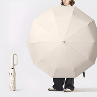 Thumbnail for Windproof Automatic Folding Umbrella Strong 105CM Reinforced Large Buckle Handle Wind/Water/Sun Resistant, Drestiny, United States, USA, Canada, Australia, New Zealand, United Kingdom, UK, Haze Blue, Sycamore Beige, Misty Grey, Forest Green, Black, automatic umbrella, auto open umbrella, windproof automatic umbrella, travel umbrella automatic, folding automatic umbrella, best automatic umbrella, shopdrestiny.com