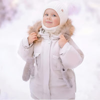Thumbnail for Winter Down Jacket and Snow Pants for Baby With Real Fur Collar -, Snowsuits , Drestiny , 12M, 18M, 24M, 3T, 4T, Australia, Beige, Black, Boys, FR, Girls, Pink, TD, United Kingdom, United States, Yellow , Drestiny , www.shopdrestiny.com