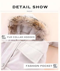 Thumbnail for Winter Down Jacket and Snow Pants for Baby With Real Fur Collar -, Snowsuits , Drestiny , 12M, 18M, 24M, 3T, 4T, Australia, Beige, Black, Boys, FR, Girls, Pink, TD, United Kingdom, United States, Yellow , Drestiny , www.shopdrestiny.com